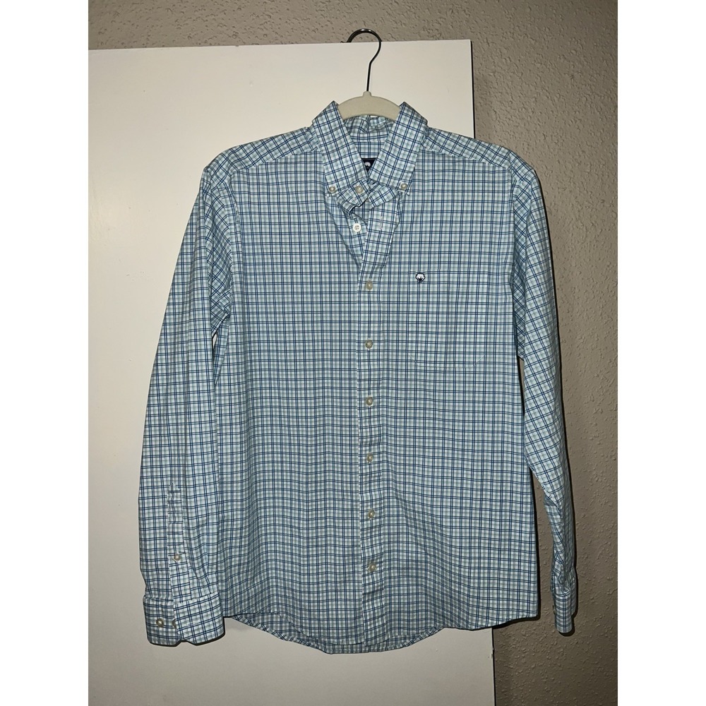 Southern Shirt Company Cotton Club Shirt Size Medium Blue Green and White Logo